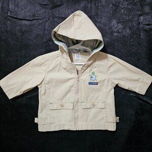 Carter’s Tan Hooded Turtle Jacket 6 Months Plaid Lined